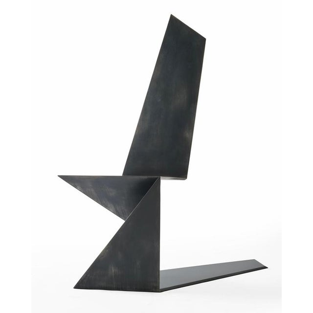 Metal Dark Side Chair in Aluminium by Orfeo Studio For Sale - Image 7 of 14