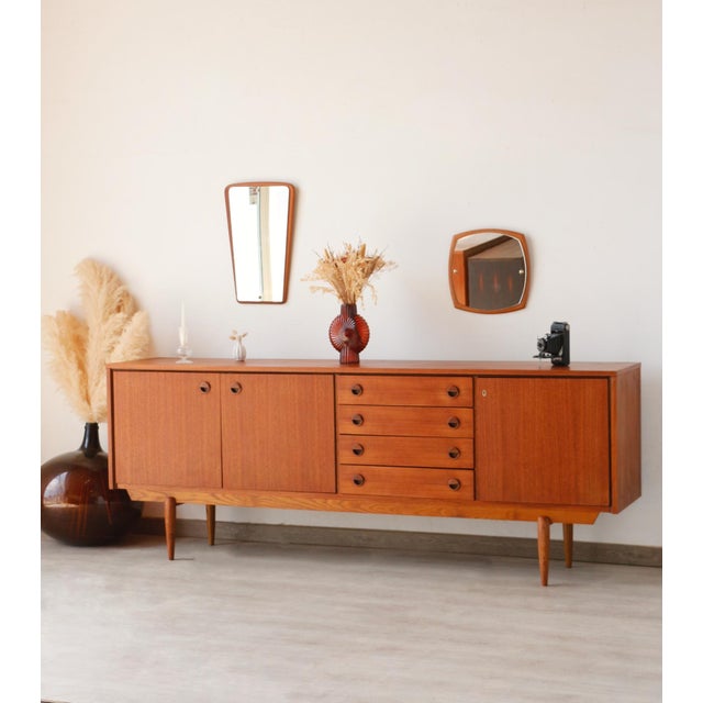Brown Vintage Scandinavian Teak Sideboard, 1960s For Sale - Image 8 of 17