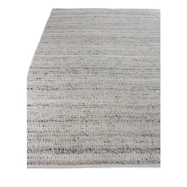 Rhue Hand loom Wool/Cotton Silver Rug-12'x15' For Sale - Image 4 of 8