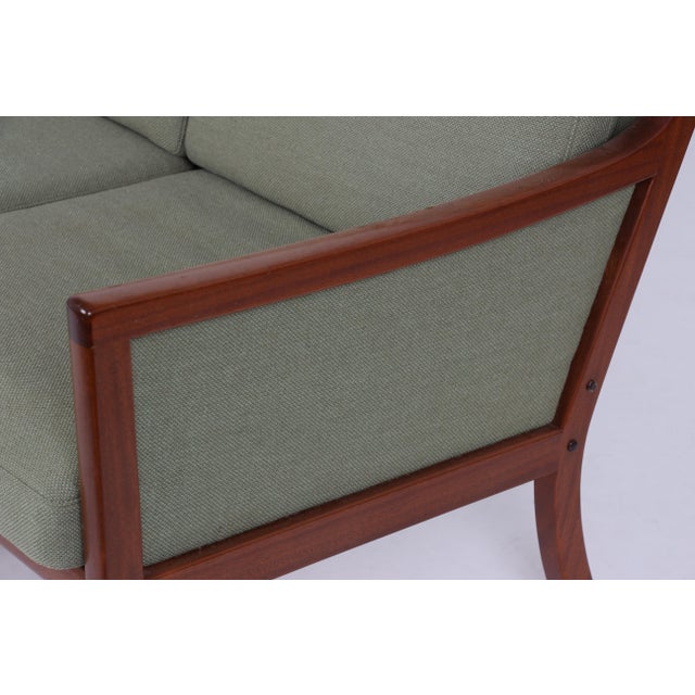 Danish Three-Seater Sofa in Mahogany and Wool Fabric by Ole Wanscher for Poul Jeppesens Møbelfabrik, 1960s For Sale - Image 10 of 13