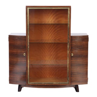 1930s Vintage French Art Deco Macassar Bar Cabinet For Sale