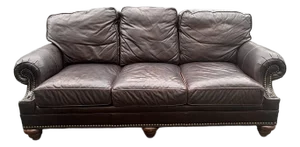 Wesley Hall of Hickory Galleries Rolled Arm Leather Sofa