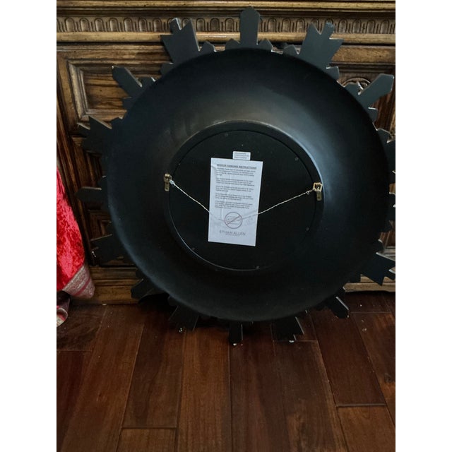 Contemporary Vintage Ethan Allen Sunburst Mirror For Sale - Image 3 of 11