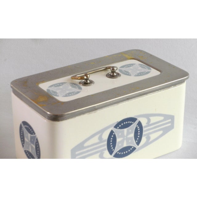 Beige Antique Ceramic Art Nouveau Biscuit Tin For Sale - Image 8 of 11
