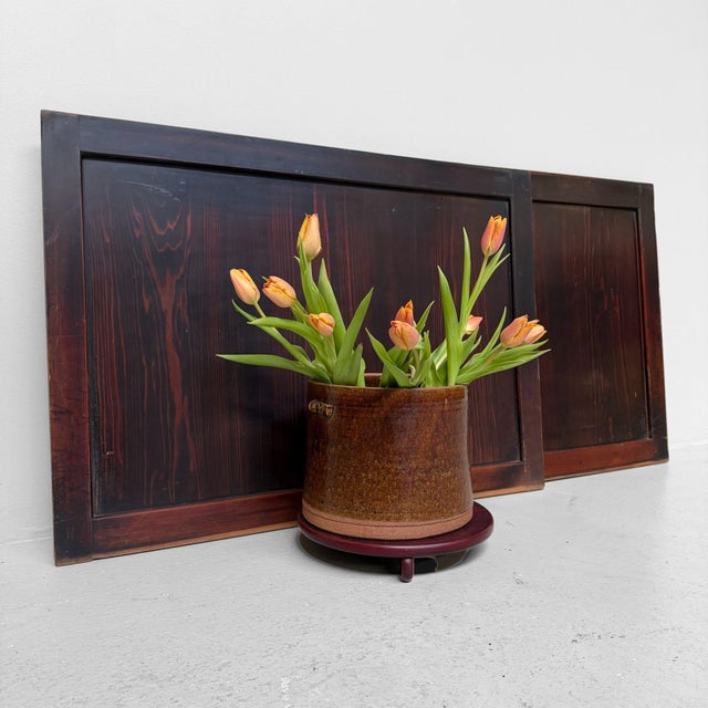 This set of two original Japanese wooden panels has exactly the calm, architectural simplicity that works so well in a...