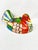This is a vibrant vintage Mexican folk art terracotta pottery bird, beautifully hand-painted with a multi-colored palette...