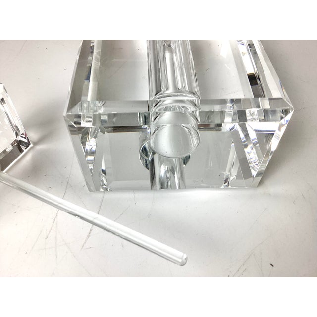 Rectangular Art Deco Hand Cut Crystal Perfume Bottle. Like New With Box. For Sale In New York - Image 6 of 6