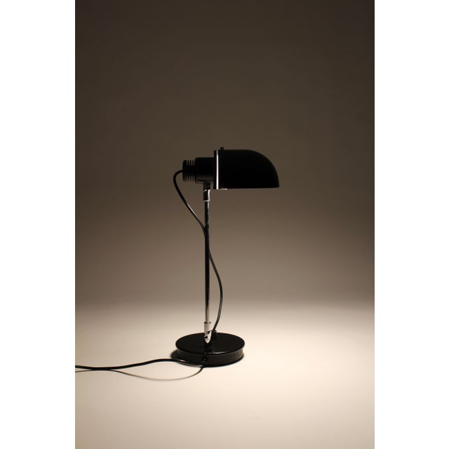 Vintage Spanish Madom Table Lamp in Black Lacquered Metal, 1970s For Sale - Image 4 of 16