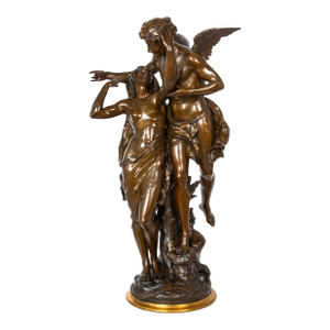 French Antique Bronze Sculpture “Awakening of Nature” by Emile Picault