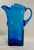 1960s Vintage Morgantown Glass #9844 Swirl Blue Brutalist Art Glass Pitcher - 11” For Sale - Image 5 of 12