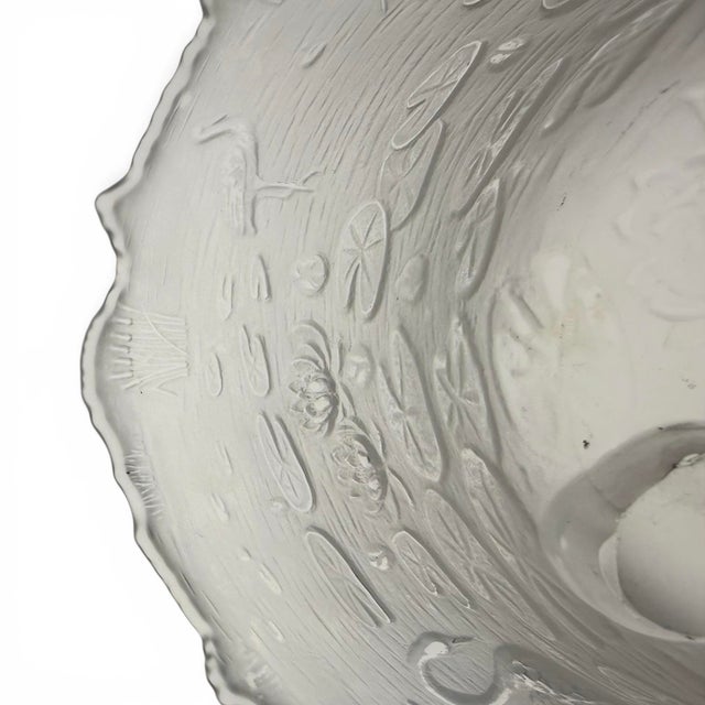 Frosted Glass Console Footed Bowl by Cambridge in the “Everglades” Pattern, Circa 1940 For Sale In Atlanta - Image 6 of 11