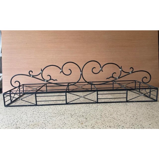 Contemporary Custom Wrought Iron Scrolled Hanging Kitchen Pot Rack For Sale - Image 3 of 3