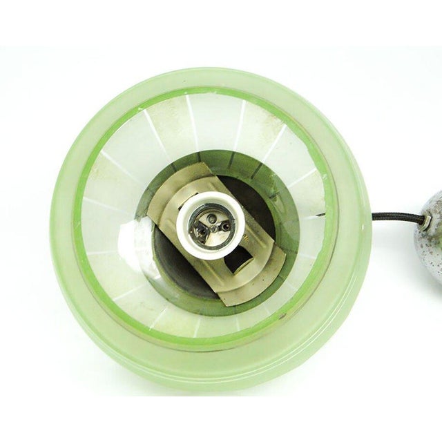 Silver Mid-Century Glass Pendant Lamp, 1950s For Sale - Image 8 of 9