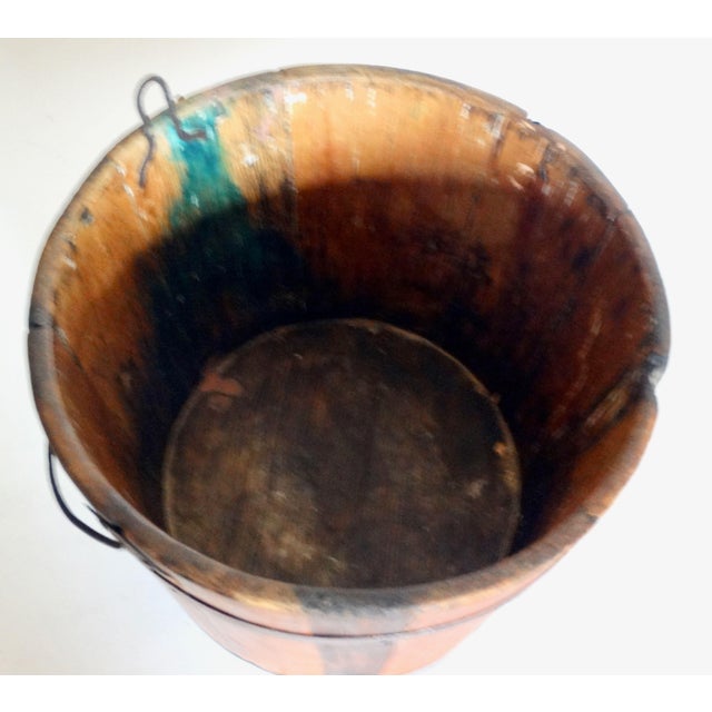 Antique American Staved Maple Sap Bucket For Sale - Image 13 of 14