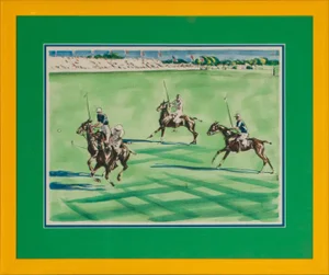 "Four Polo Players at the International Cup by Joseph Golinkin"