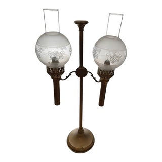 Antique Victorian Student Lamp, Signed c.a. Kleemann & c.f.a. Hinrichs For Sale