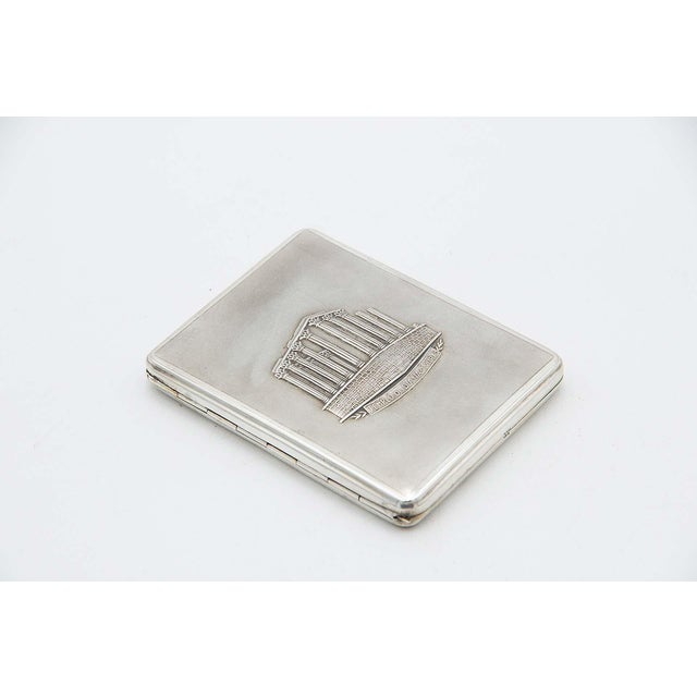 Silver Cigarette Case with Reliefs of the Temple of Diana For Sale - Image 3 of 4