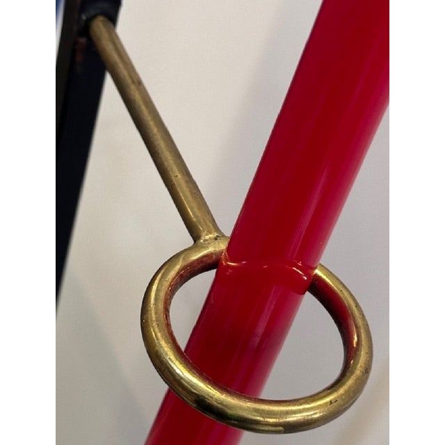 Black Floor Lamp with Red Lampshades from Stilnovo, 1950s For Sale - Image 8 of 17