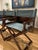 Animal Skin 1970s McGuire Director’s X -Chairs in Blue Sage Leather For Sale - Image 7 of 11