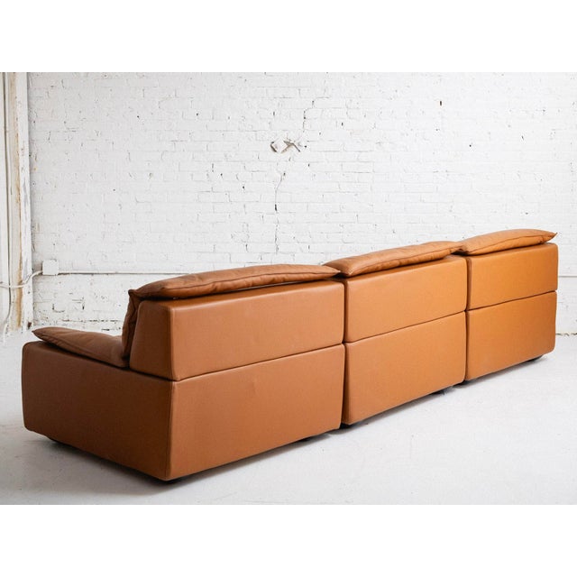 Brown Carlo Bartoli Modular Sofa in Cognac Leather for Rossi Di Albizzate For Sale - Image 8 of 8