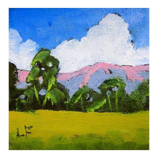 Miniature Ojai Valley 4x4 Lynne French California Landscape O/C For Sale