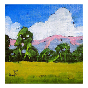 Miniature Ojai Valley 4x4 Lynne French California Landscape O/C