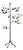 Vintage Tole Espalier / Espaliered Full Size Standing Apple Tree Sculptural Candelabra / Candle Holder on Ball Feet For Sale