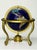 Traditional 1990s Inlaid Pietra Dura Gemstone World Globe on Brass Stand For Sale - Image 3 of 8