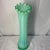 Fostoria Fostoria Vintage Mid-Century Green Opalescent Ribbed Swung Glass Vase 10” For Sale - Image 4 of 7