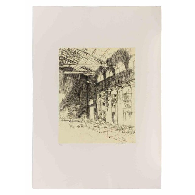 Etching on paper. Hand signed and numbered. Edition of 100. Very good condition. This piece is attributed to the mentioned...