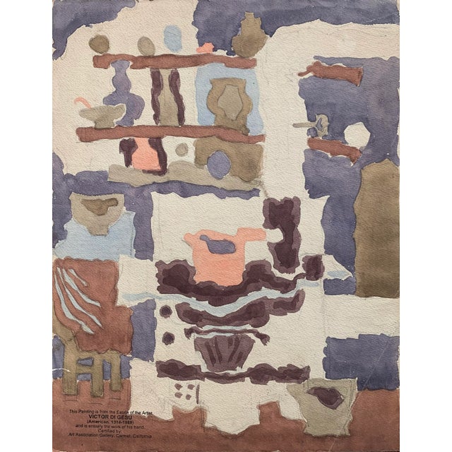 Peach 'Pot Bellied Stove' by Victor Di Gesu, California, Paris, Louvre, Academie Chaumiere, San Francisco Art Association, Los Angeles County Museum of Art For Sale - Image 8 of 10