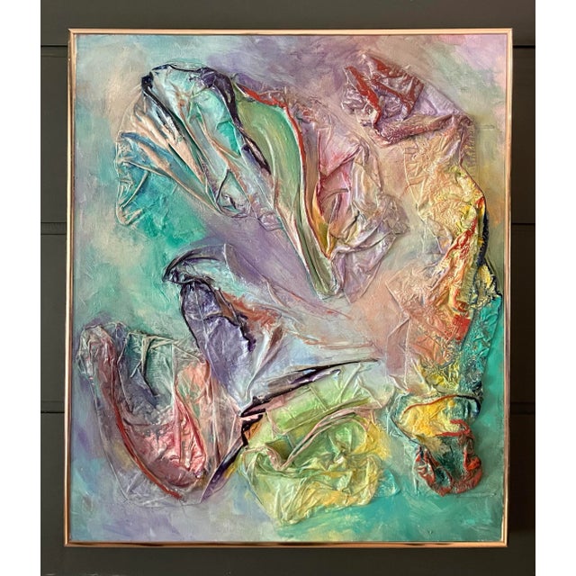 Here is a fantastic piece of art from the early 1980's made by combining textiles and paint. The piece feels abstract and...