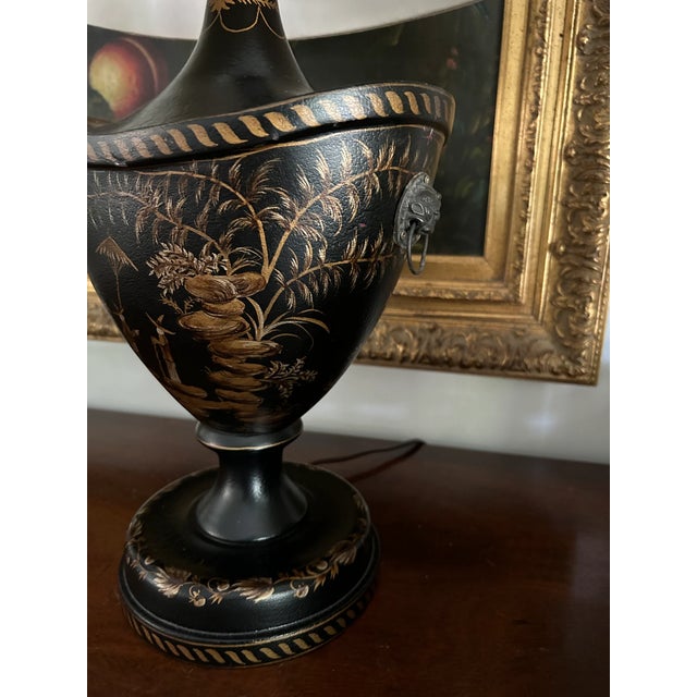 Chinoiserie Chestnut Urn Lamp For Sale - Image 4 of 6