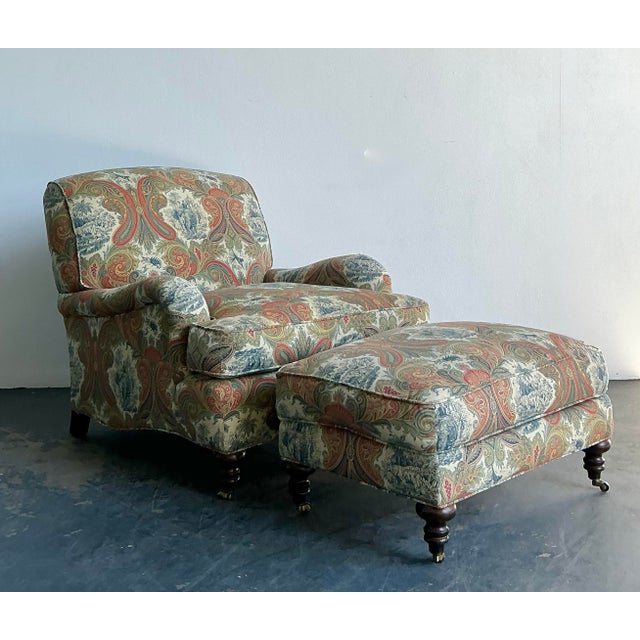 Vintage Lee Industries Roll Arm Lounge Chair and Ottomans For Sale - Image 12 of 12