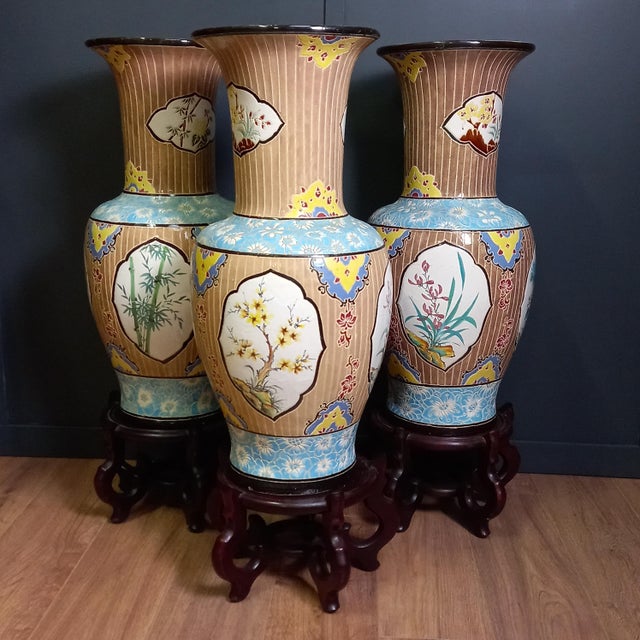 Vintage Vietnamese Bien Hoa Vases, 1950s, Set of 3 For Sale - Image 16 of 16