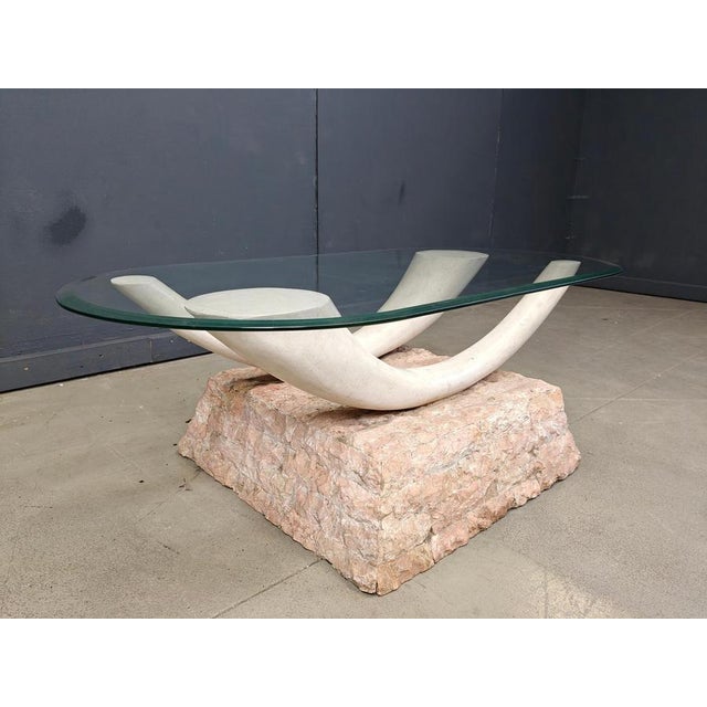 Vintage Faux Tusk Coffee Table, 1980s For Sale - Image 4 of 11