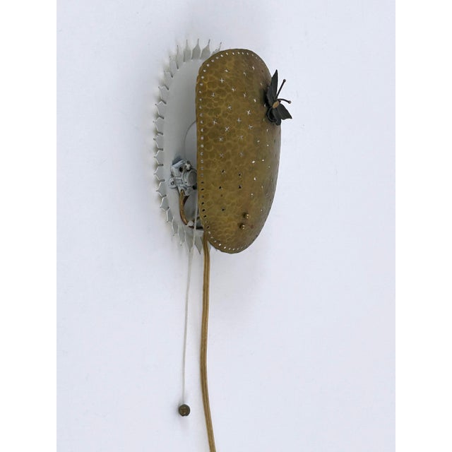 Mid-Century Modern Perforated Brass Papillon Sconce, Sweden, 1960s For Sale - Image 13 of 18
