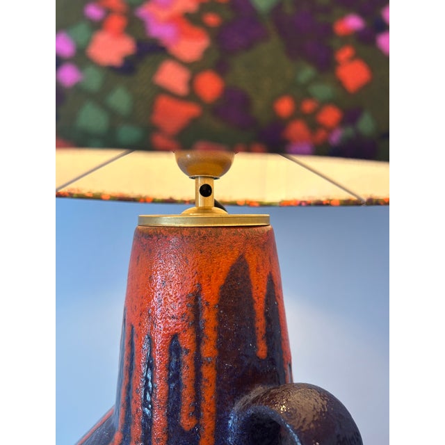 Floor Lamp with Fat Lava Glaze from Scheurich, 1970s For Sale - Image 4 of 15