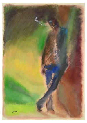 Roberto Cuccaro, Solitude, Original Gouache on Paper, 2000s