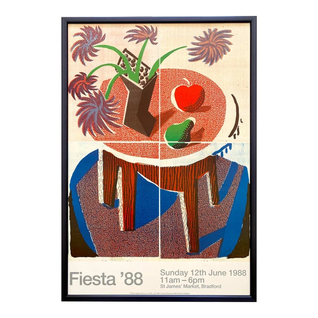David Hockney Vintage 1988 Lithograph Print Framed Pop Art