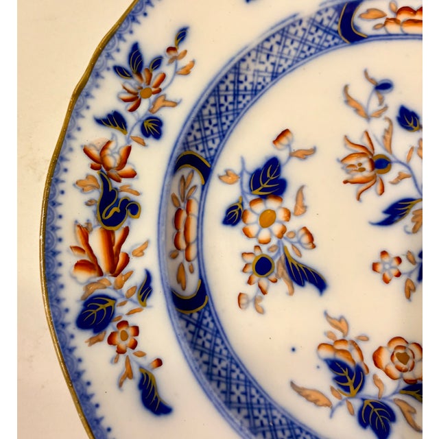 Mid 19th Century 19th Century Minton Stone China Amherst Japan Imari Floral Dinner Plate For Sale - Image 5 of 12
