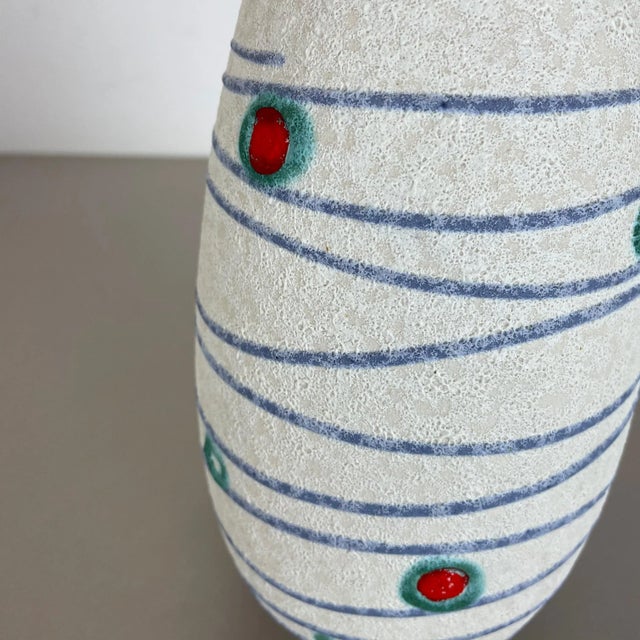 Colorful Fat Lava Stripe & Dots Pottery Vase from Jasba Ceramics, Germany, 1950s For Sale - Image 11 of 16