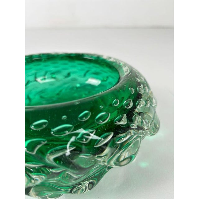 Emerald Green Murano Glass Ashtray, 1970s For Sale - Image 11 of 12