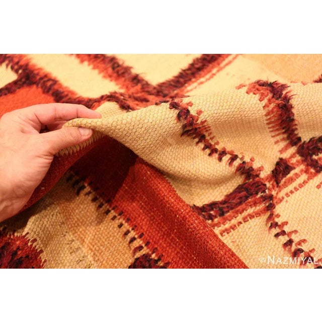 1940s Vintage Geometric Swedish Scandinavian Flat Woven Rug For Sale In New York - Image 6 of 12