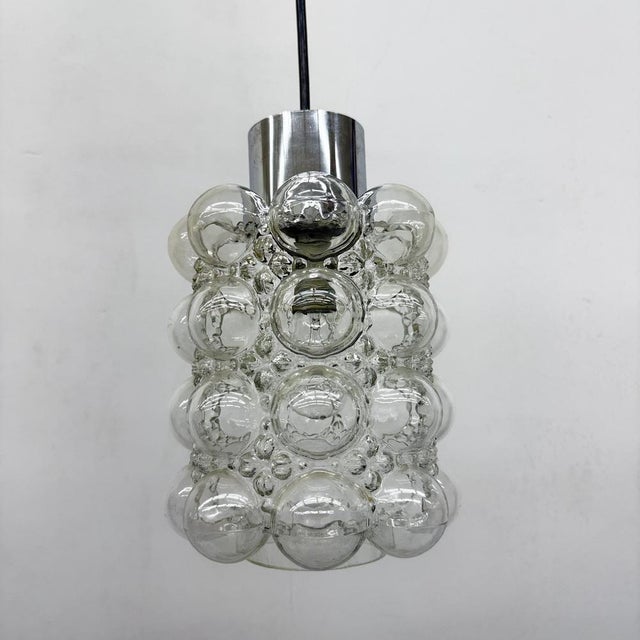 Silver Large Bubble Glass Pendant by Helena Tynell for Limburg, Germany, 1970s For Sale - Image 8 of 18