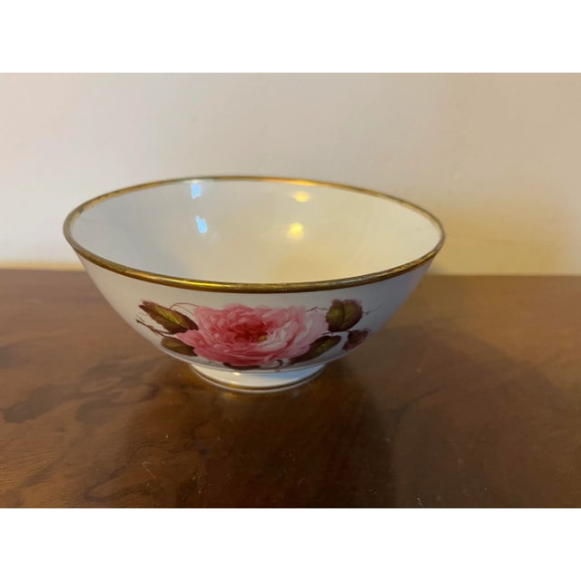 Antique Early 19th Century Worcester Flight Barr Porcelain Bowl Decorated With Hand Painted Roses For Sale - Image 12 of 13