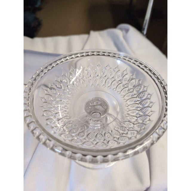 Contemporary Vintage Crystal Pedestal Candy Dish For Sale - Image 3 of 3