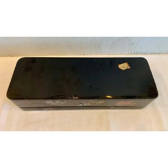 19th Century Lacquered Glove Box For Sale - Image 9 of 12