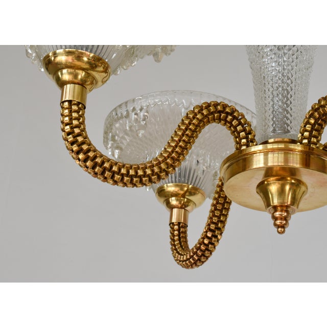 French Art Deco Chandelier by Boris Lacroix 1930s France For Sale - Image 9 of 13