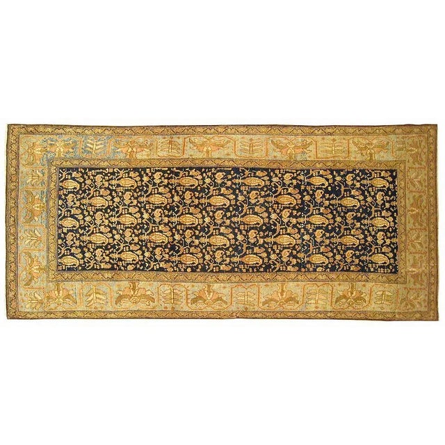 1910s Early 20th Century Antique Persian Malayer Oriental Rug - 3′7″ × 8′3" For Sale - Image 5 of 5